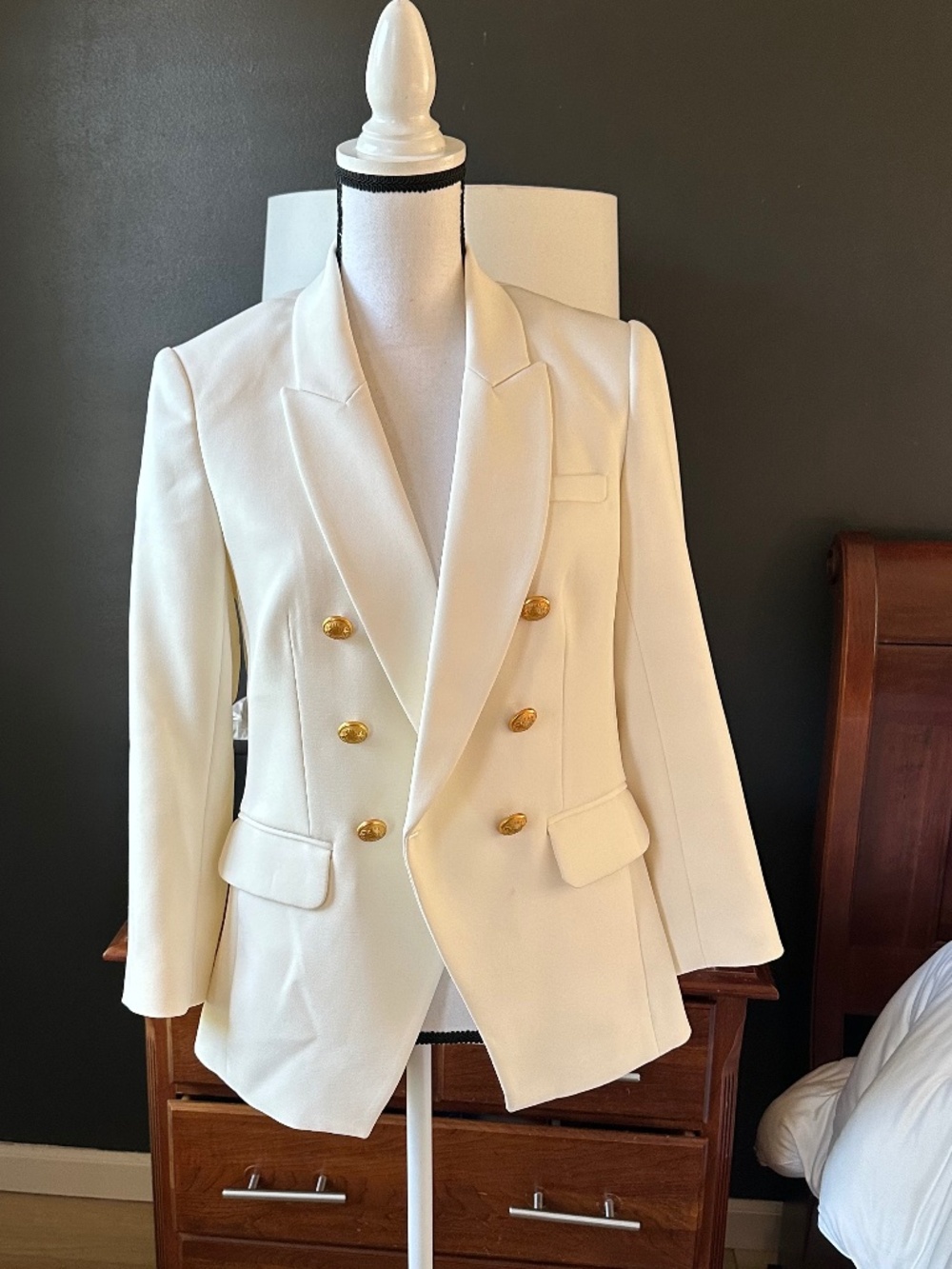 NWT Ivory Double Breasted Blazer Jacket from Express - Sz 6